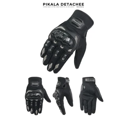 LEEKEMAN Gants Moto avec Protections Renforcées Noir Taille XXL