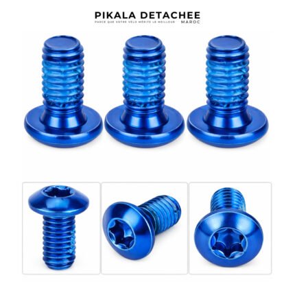 LIFELINE Vis de Disque de Frein Vélo T25 Acier Bleu Lot de 6