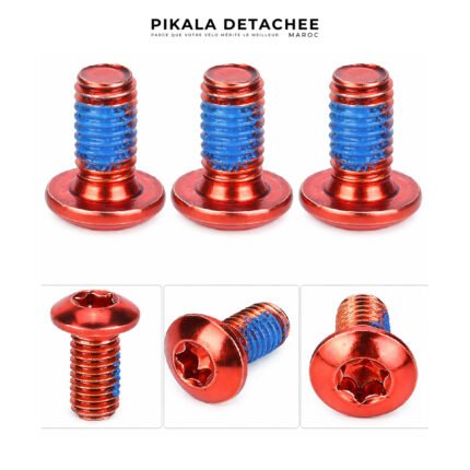 LIFELINE Vis de Disque de Frein Vélo T25 Acier Rouge Lot de 6
