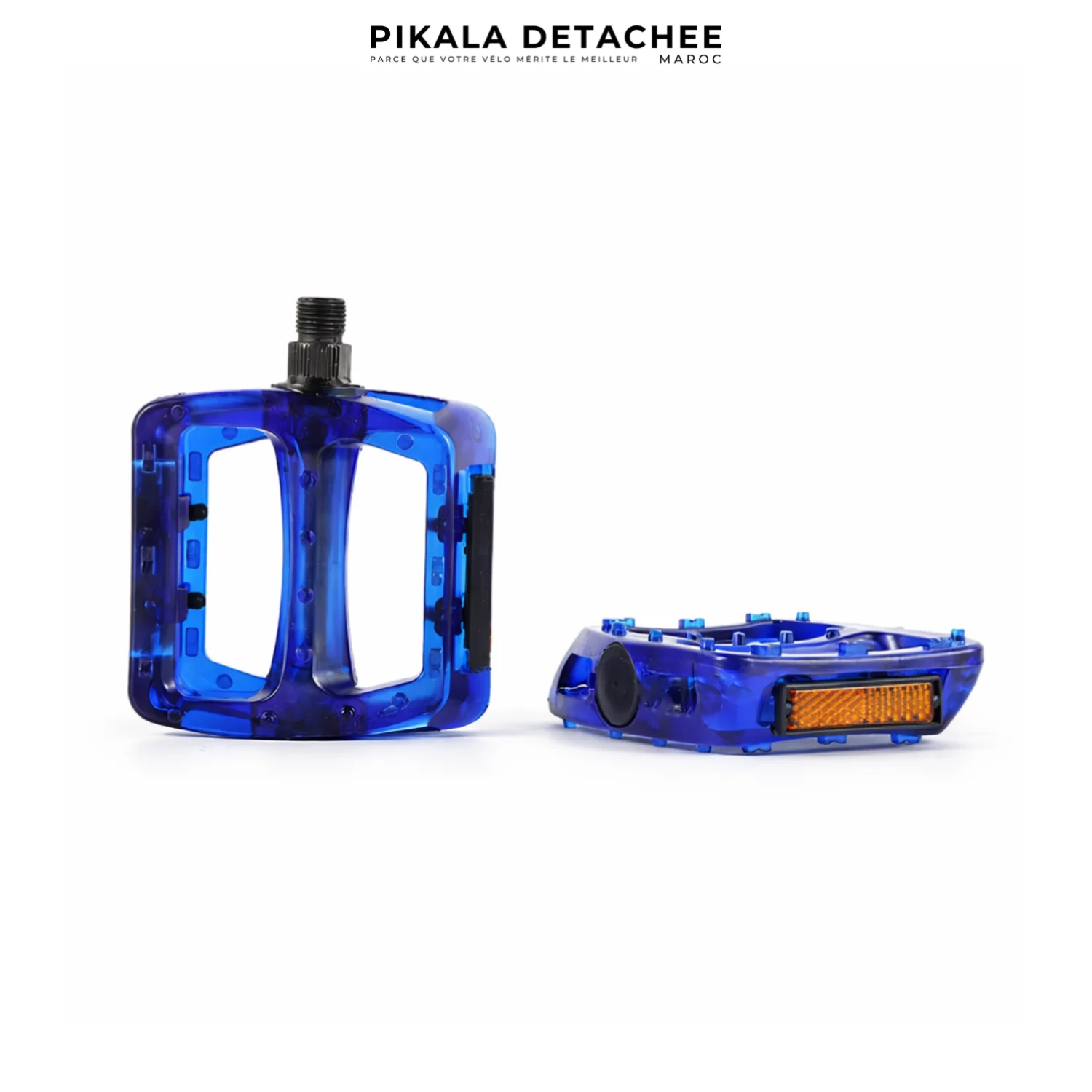 NECO Pédales Vélo Plateformes Antidérapantes Bleu Transparent