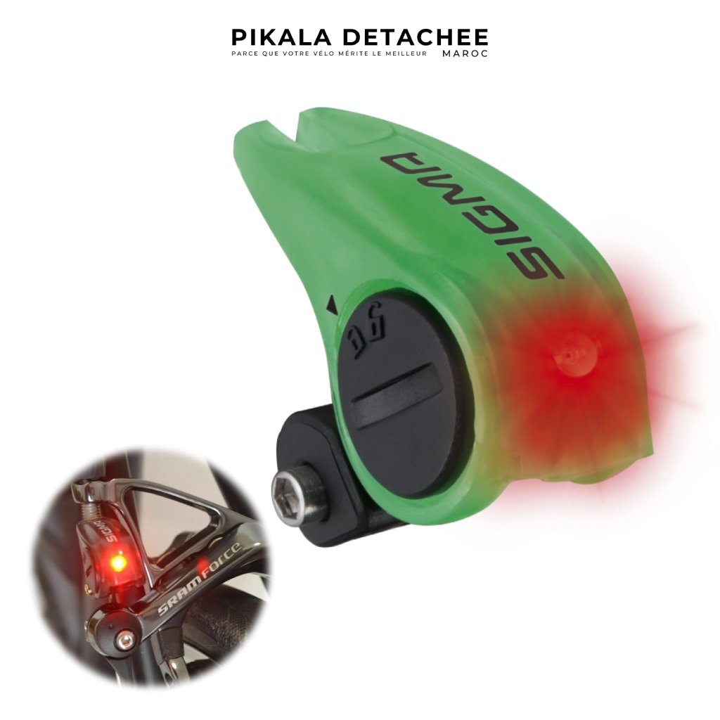 SIGMA Brakelight Feu de Freinage Vélo pour Frein Patin Vert SIGMA Brakelight Feu de Freinage Vélo pour Frein Patin Vert – Image 1
