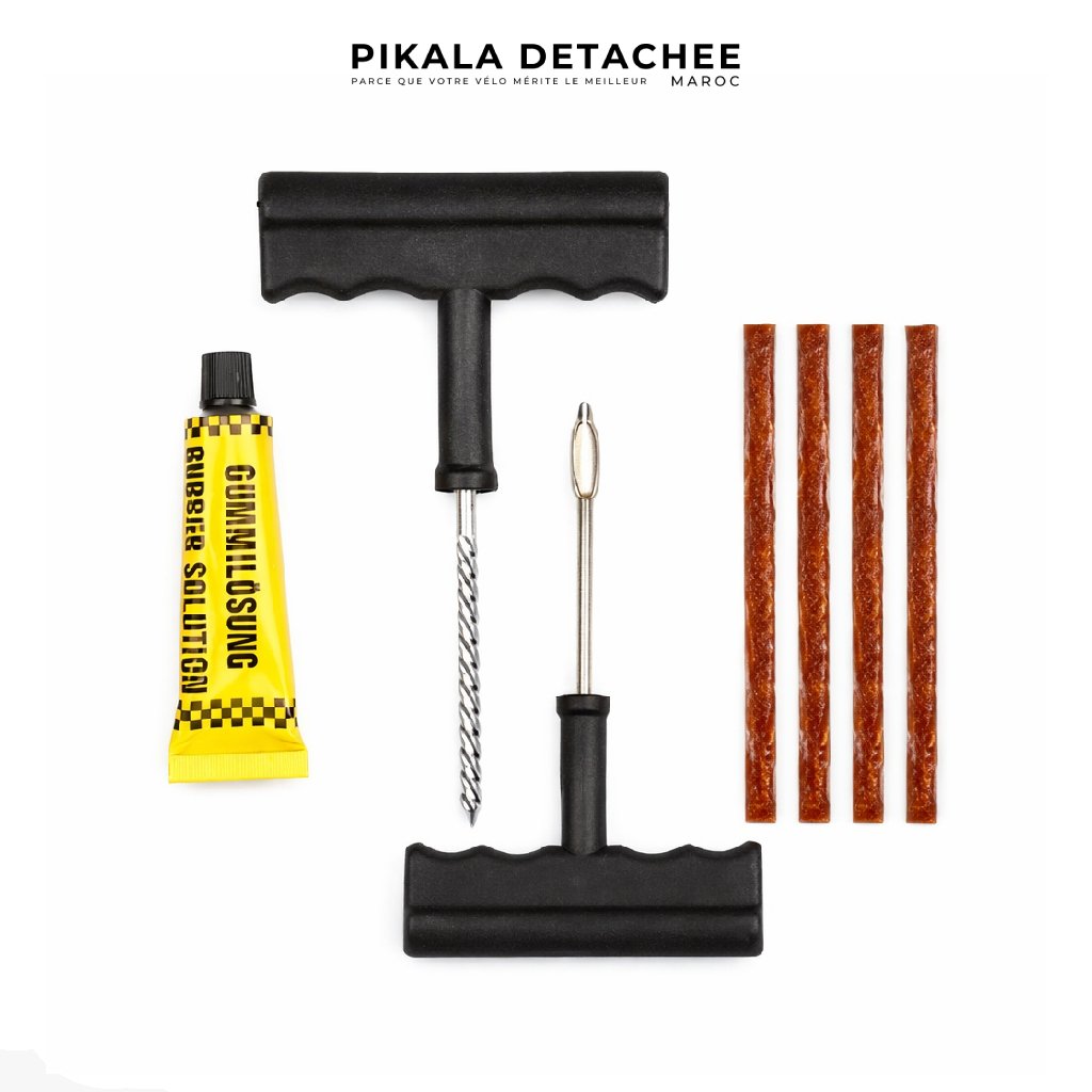 TEKIN Kit de Réparation Pneu Tubeless avec Mèches Moto et Voiture TEKIN Kit de Réparation Pneu Tubeless avec Mèches Moto et Voiture – Image 1