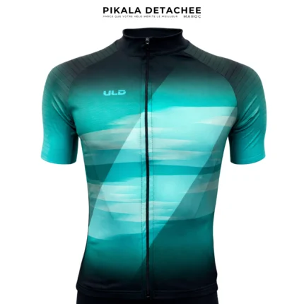 ULD Maillot Manche Courte Unisexe Respirant Polyester Microfibre Manches Lycra Turquoise Taille XS