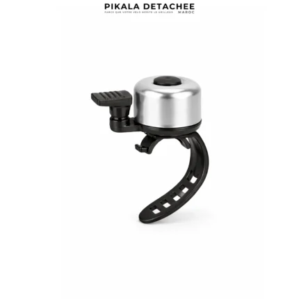 LUTA Sonnette Vélo Mini Dring Aluminium Support Silicone Réglable Argent