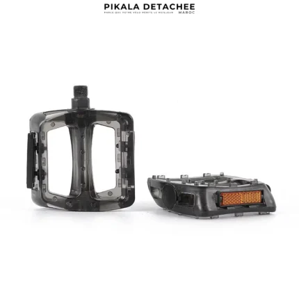 NECO Pédales Vélo Plateformes Antidérapantes Noir Transparent