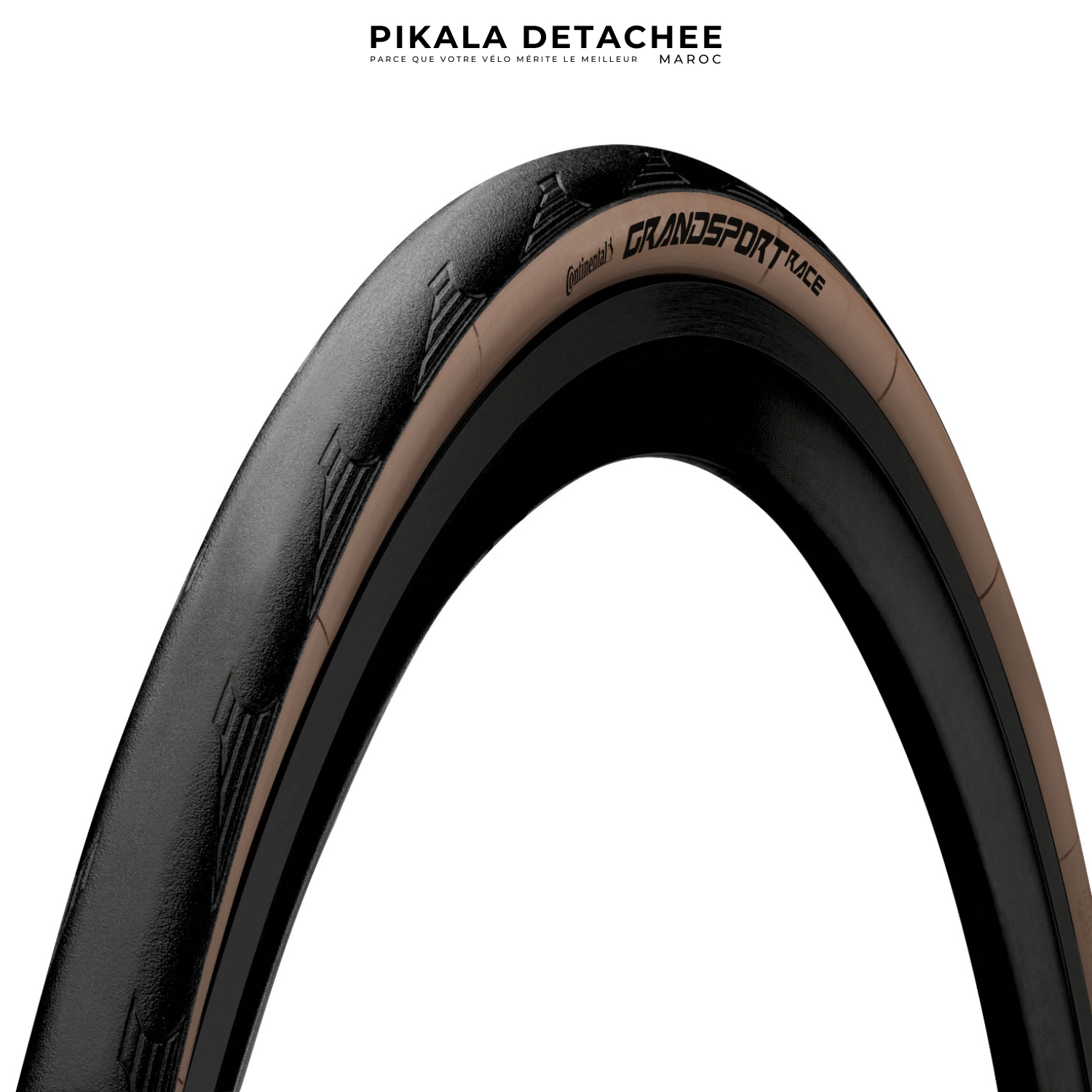 CONTINENTAL Grand Sport Race Pneu Route 700x28C (28-622) Tringle Souple Noir_Marron CONTINENTAL Grand Sport Race Pneu Route 700x28C (28-622) Tringle Souple Noir/Marron – Image 1