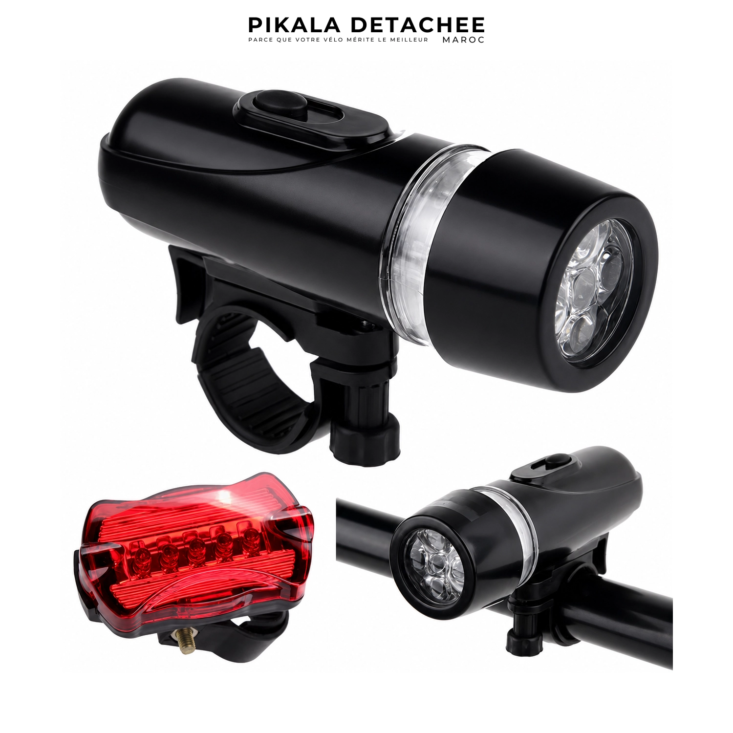 COBRA EC162 Feu Avant et Arrière Vélo 5 LED Blanc_Rouge à Piles COBRA EC162 Feu Avant et Arrière Vélo 5 LED Blanc/Rouge à Piles – Image 1