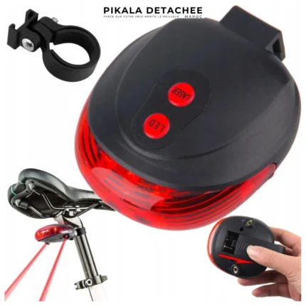 JING YI Feu arrière vélo flash avec laser double mode à piles