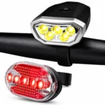 QIXUN Kit Lampes Vélo LED Éclairage Avant et Arrière à Piles