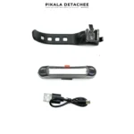 VELOXIS Éclairage Arrière Vélo Rouge/Bleu 5 Modes Rechargeable