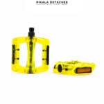 NECO Pédales Vélo Plates Antidérapantes Resine Jaune Transparent