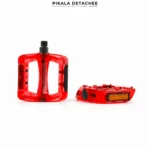 NECO Pédales Vélo Plates Antidérapantes Resine Rouge Transparent