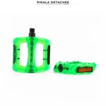 NECO Pédales Vélo Plates Antidérapantes Resine Vert Transparent